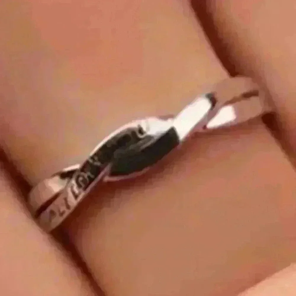 - 🍁New Lovers Ring Two Lines Twisted CZ Wedding Men Ring, GPMB1438